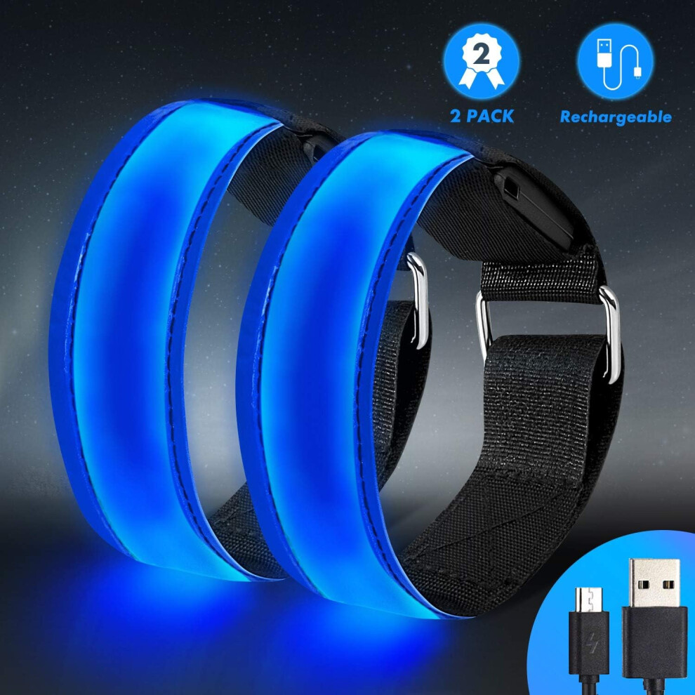 Reflective Running Gear For Adults And Children, High Visibility Led Armband Set, Universal Fit Quick Recharge For Jogging Running 9173940908970