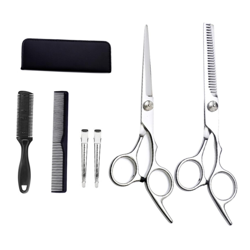 Professional Hair Cutting and Thinning Scissors Set with Ergonomic Grip for Barber Salon and Home