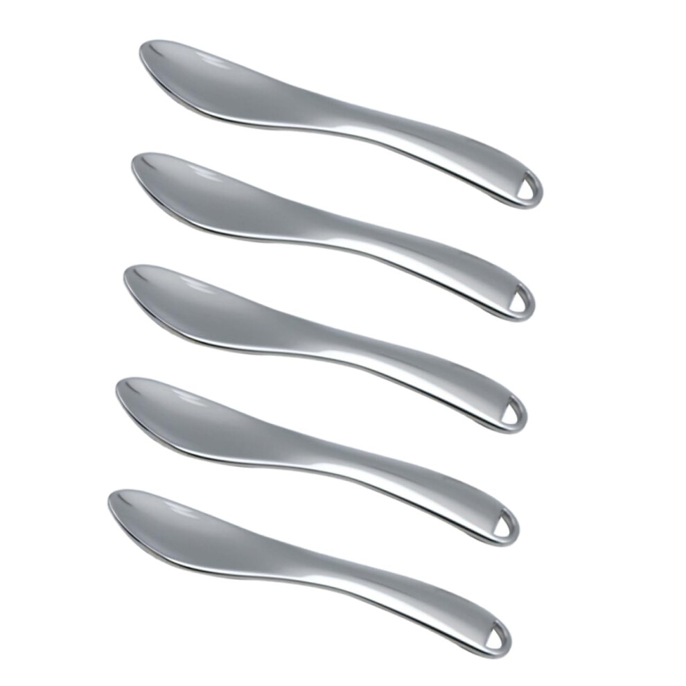 Silver 5Pcs Makeup Spatula Set For Skincare Creams With Hygienic NoâTouch Design
