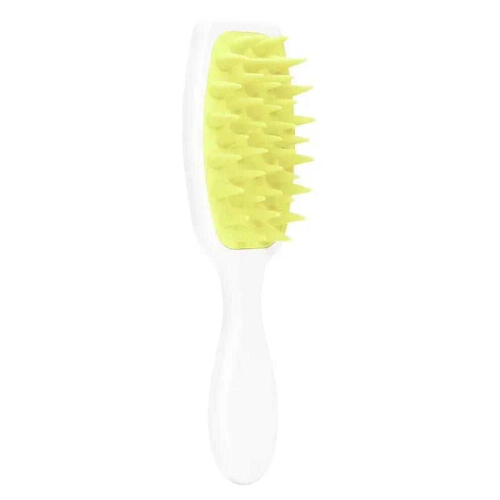 Detangling Brush for Curly Hair Wet and Dry Use with Gentle Knot and Scalp Massage White Yellow