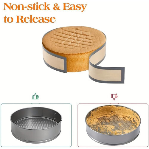 2 Pack 9 Inch Silicone Baking Mat Springform Pan Liner, Nonstick Cake Release, Adjustable Fit 1