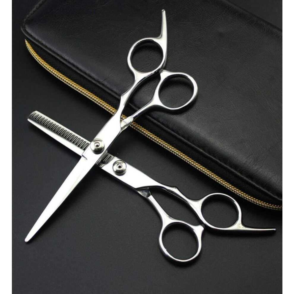 Professional Stainless Steel Hair Cutting Scissors with Sharp Precision Blades and Soft Rubber Insert