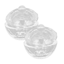 Acrylic Nail Liquid Cup Set with Spill Resistant Crystal Dappen Dish for Salon and Home Use