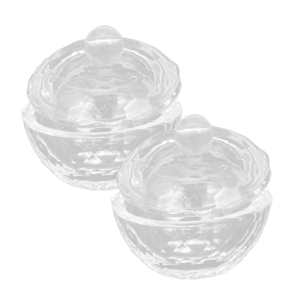 Acrylic Nail Liquid Cup Set with Spill Resistant Crystal Dappen Dish for Salon and Home Use