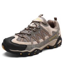 Men's Hiking Shoes with Deep Tread Outsole and Ankle Support for Rocky Terrain Brown 9.5 UK