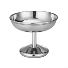 Stainless Steel Ice Cream Dessert Bowls with Wide Flat Base for Family Dining and Outdoor Use (D)