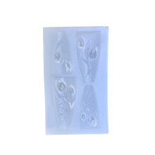Silicone Nail Art Mold with Flower Patterns, Reusable Flexible Template for Stylish Manicures
