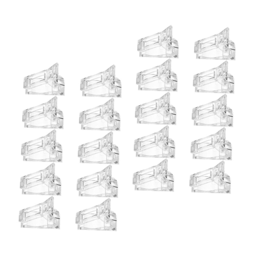 20pcs Nail Tip Clips Crystal Nail Art Holders for Gel Nails Manicure Salon and Home Use