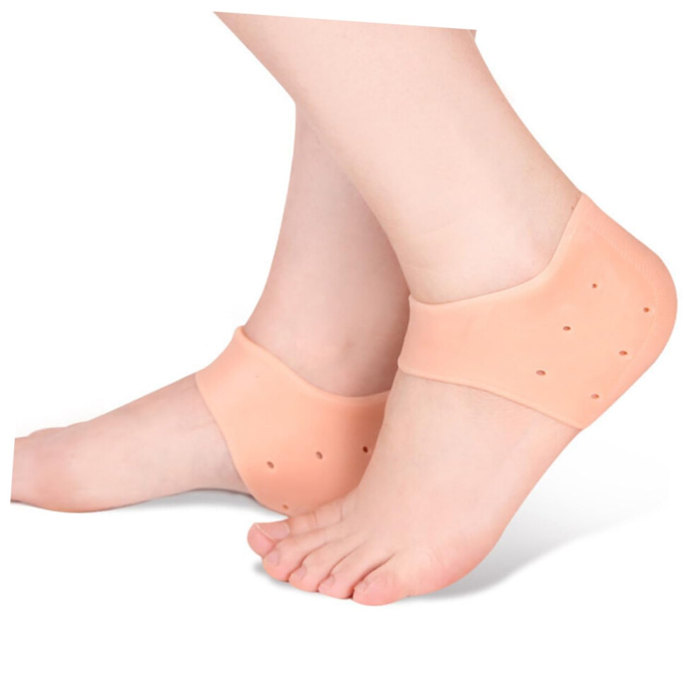 Heel Protector Silicone Gel Heel Sleeve Socks for Cracked Heels Pain Relief and Cushioning