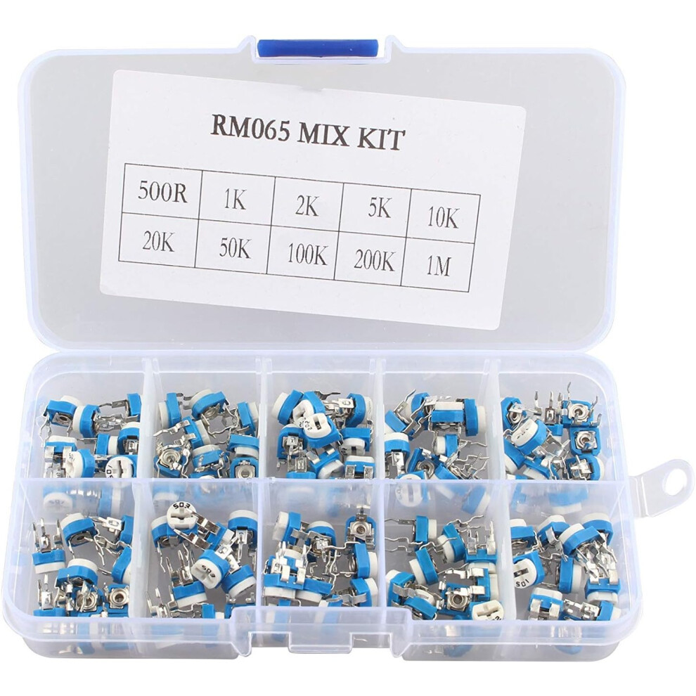 Lead Free Rohs Compliant Resistors, Variable Resistor Assortment Kit For Electronics Projects, Easy Storage In Clear Plastic Box 9004841083612