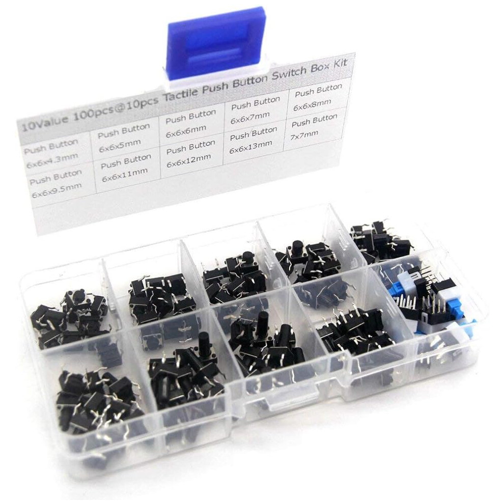 Assortment Kit Of Tactile Switches, Durable Materials For Various Electronic Applications 9004841083629