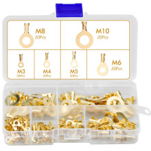 Kit di capicorda a crimpare, terminali ad anello non isolati per una facile connessione, ampia applicazione in macchinari e centrali elettriche,