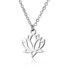 Collana con ciondolo a forma di fiore di loto in argento sterling, gioiello ipoallergenico senza nichel e piombo, simbolo di pace e risveglio