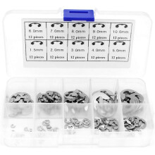 Conjunto inovador de anéis de retenção tipo E, kit sortido de anéis de retenção tipo E em aço inoxidável para ranhura de eixo de máquina,