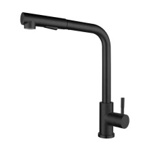 Stainless Steel Kitchen Faucet, Matte Black Finish Scratch-resistant Brushed Nickel, 360 Degree Swivel Pull Down Sprayer with High-quality Lead-free