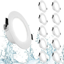 Moderne LED-Einbauleuchte, hohe Lichtstärke, dimmbar, lange Lebensdauer, Feuchtraumgeeignet, Farbtemperatur wählbar, UL-gelistet