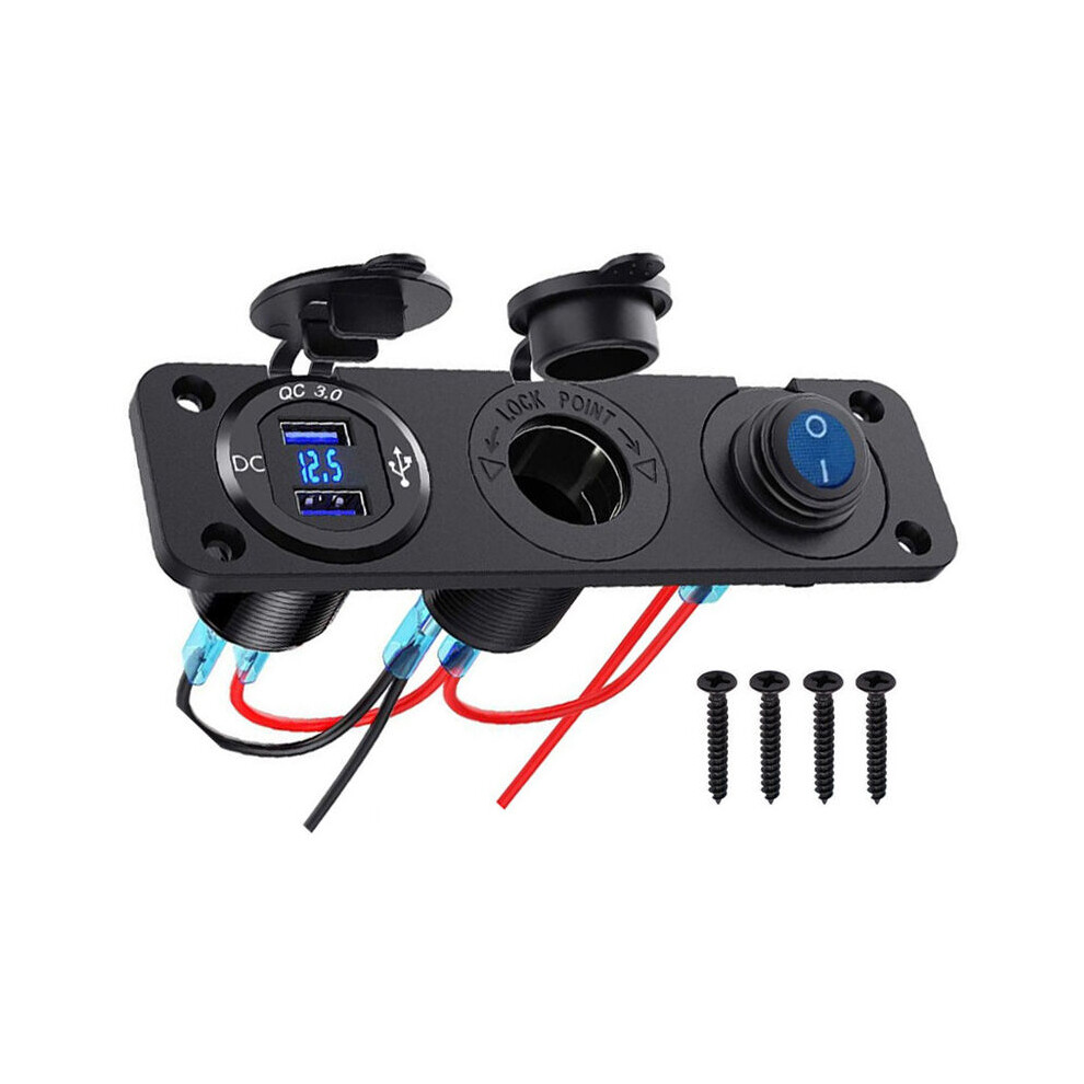 Efficient Vehicle Power Module With Dual Usb Socket, Quick Charge For Convenient Device Charging 9433291263990