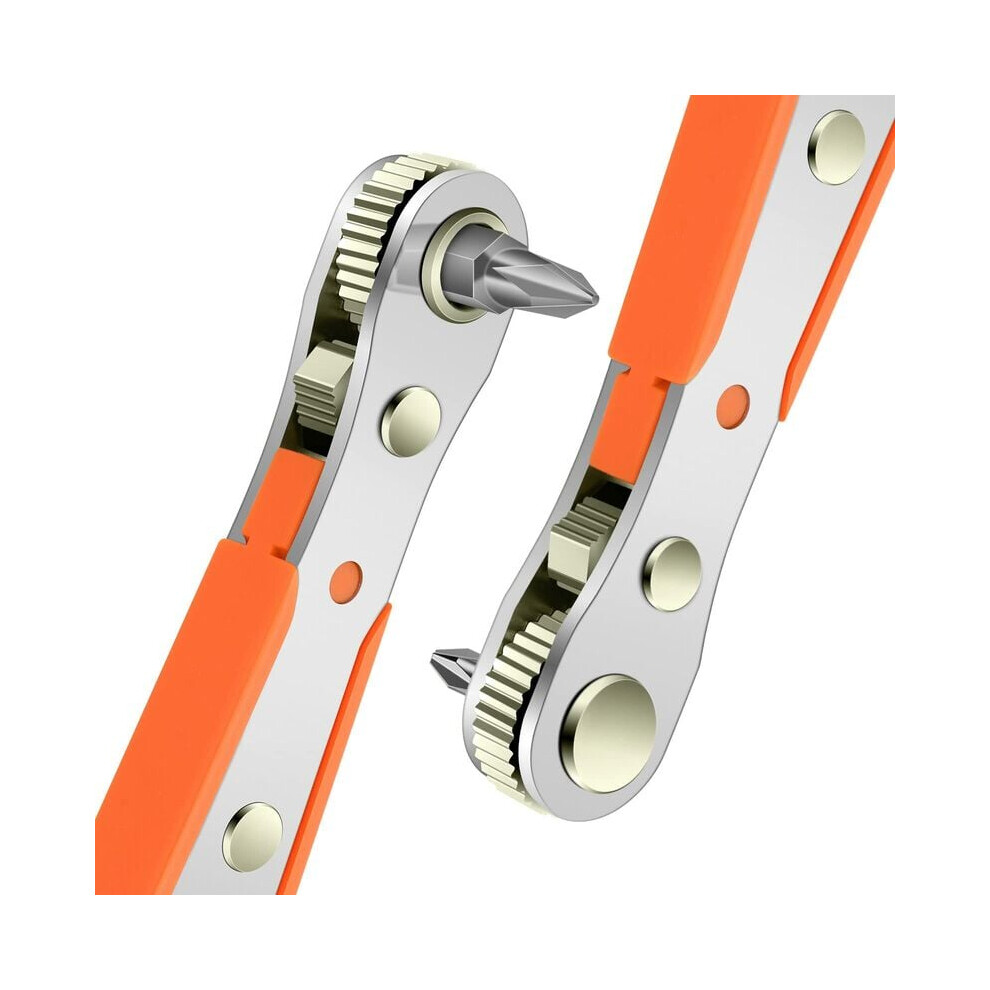 Compact And Portable Mini Ratchet Wrench, Magnetic Bit Adaptor With 36-Tooth Reversible Ratcheting Mechanism For Tight Spaces, Right Angle High 9433291271469