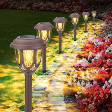 Lampes solaires paysagères automatiques pour jardin, terrasse, allée, design moderne, lot de 6