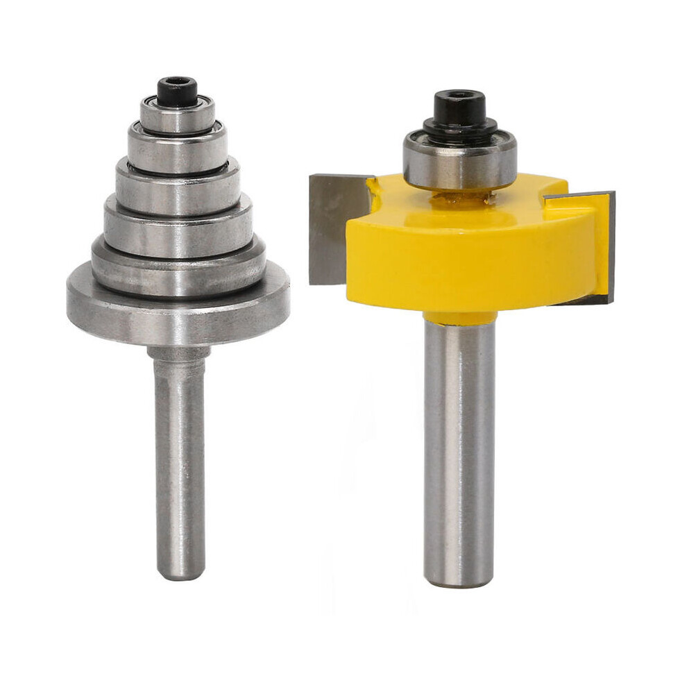 Precision Woodworking Rabbet Router Bit With Interchangeable Bearings, Yellow High-Quality Carbide Tool Ensuring Smooth Cuts And Clean Edges, Perfect 9169997669919