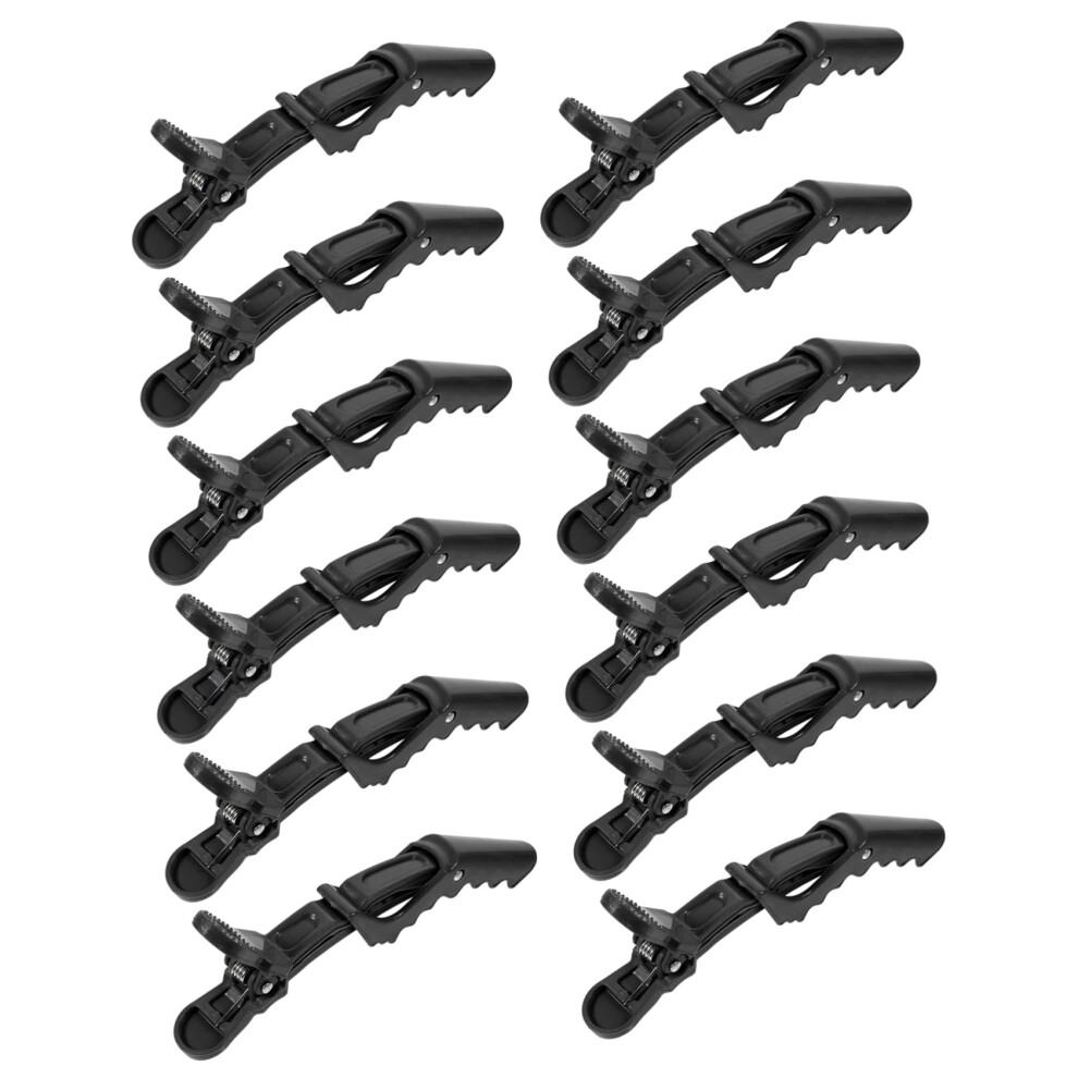 Unisex Hair Sectioning Clips 12Pcs Professional Alligator Grip Nodent Hold For Salon Styling
