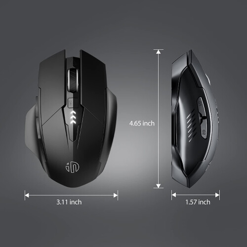 Wireless Mouse, 10Meters Wireless Range Ergonomic Design Programmable Buttons for Windows Mac, Grey 1