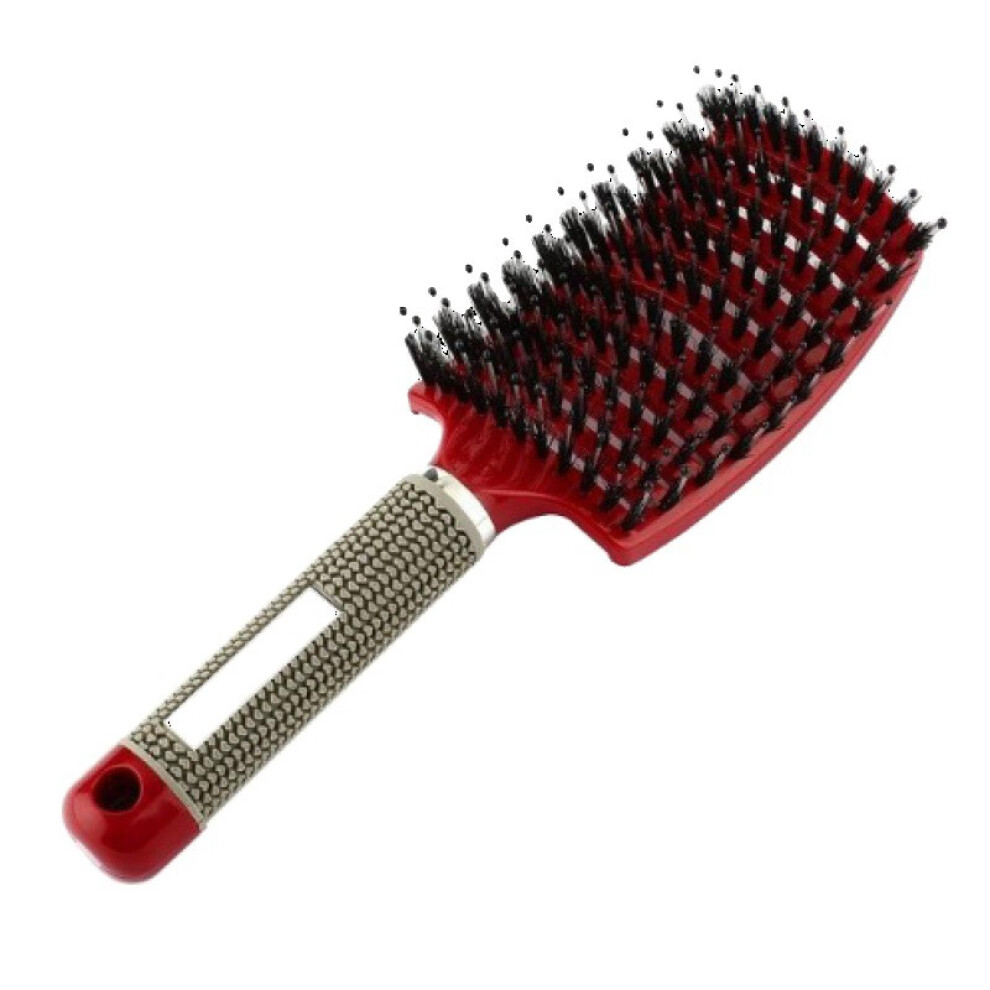 Unisex Detangling Hair Brush With Wide Nylon Bristles For Curly And Coily Hair, Relaxing Scalp Massage