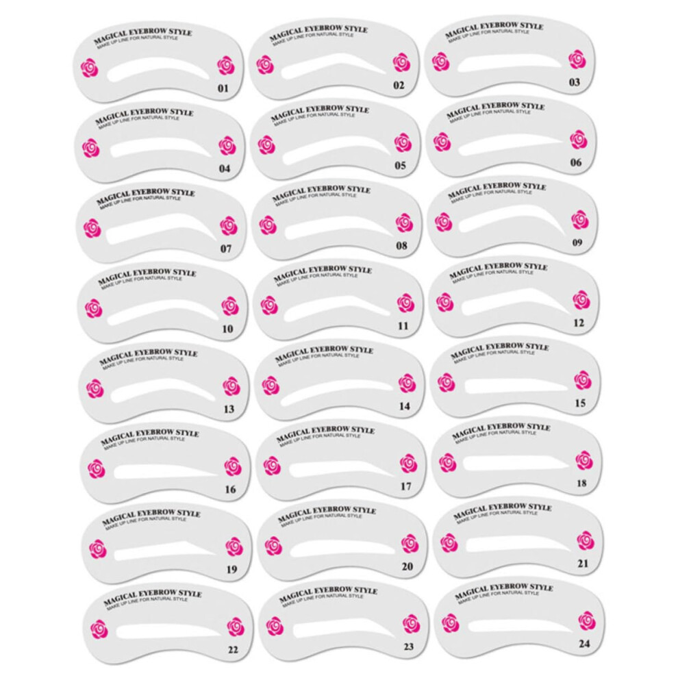 Eyebrow Stencils Kit 24PCS Reusable Templates for Symmetrical Brow Shaping and Fast Makeup