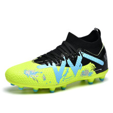 (green, 40) High-top football shoes with studded TF and long-stud FG options, unisex styles available in 4 colors for training use. football