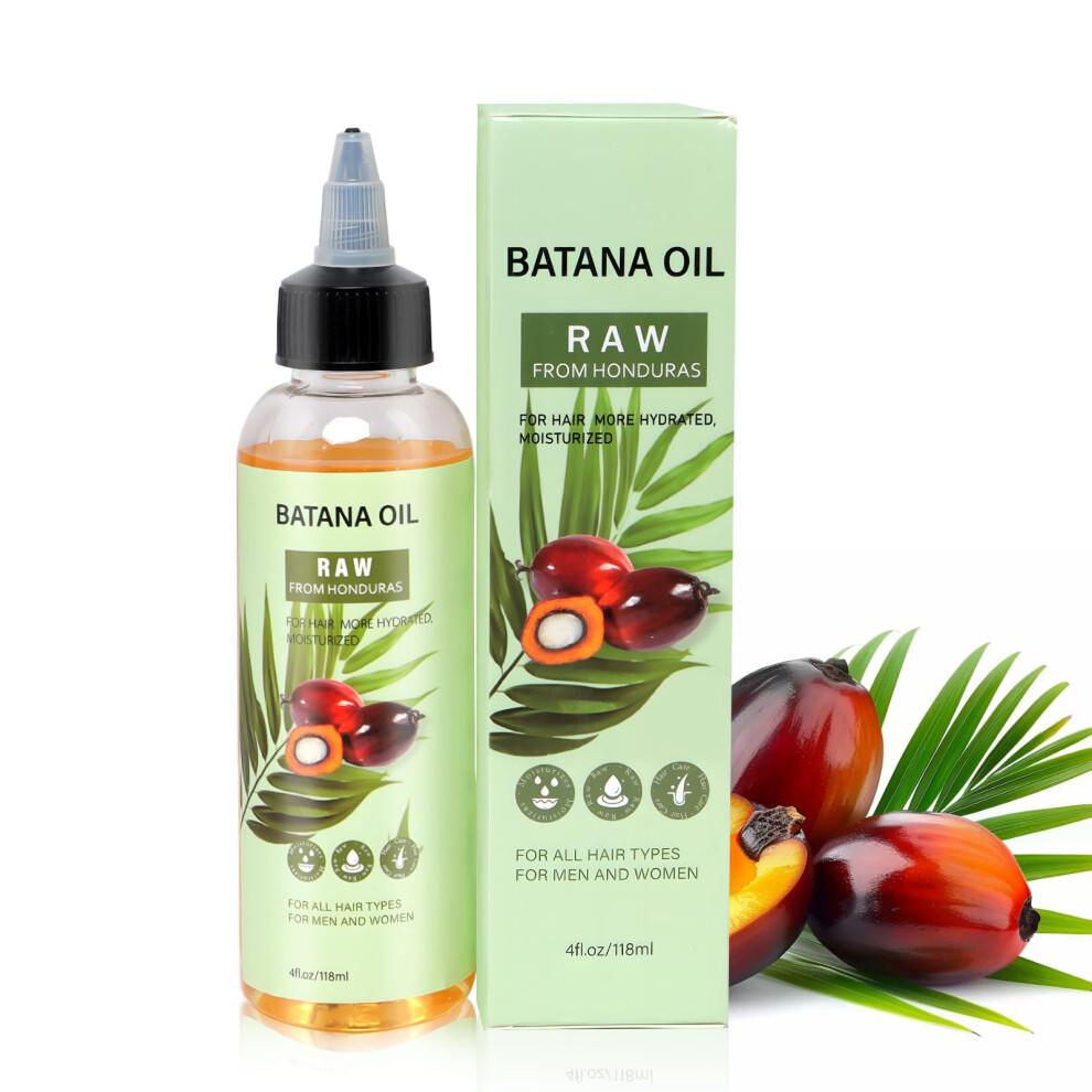 Organic Batana Oil for Hair Growth, Raw Unrefined from Honduras, Thicker Fuller Hair, 4oz
