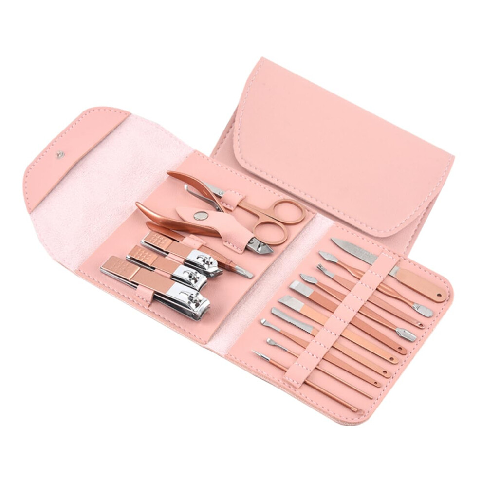16pcs Ergonomic Nail Clippers Set for Men, Travel Manicure and Pedicure Kit