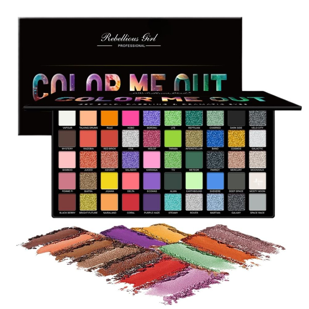 Eyeshadow Palette 50 Shades Shimmery and Matte Wide Color Range LongLasting Professional Makeup