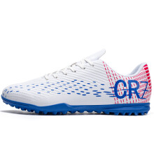 (7007 Broken nails white and blue, 41) Professional Futsal Shoes High Top IC Indoor Soccer Sneakers Anti-Slip Wear-Resistant Flat Sole Training Shoes
