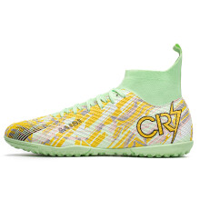 (7017 Broken nails green, 43) Professional Futsal Shoes High Top IC Indoor Soccer Sneakers Anti-Slip Wear-Resistant Flat Sole Training Shoes