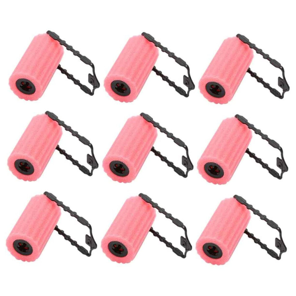 Pink 12Pcs Heatless Sponge Hair Curlers For Women Soft Rollers For Overnight Curls