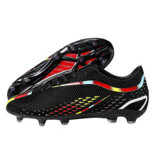 (6.5, Black-AG) Low Top Football Shoes for Teenager Men Soccer Trainers Cleats Shoes