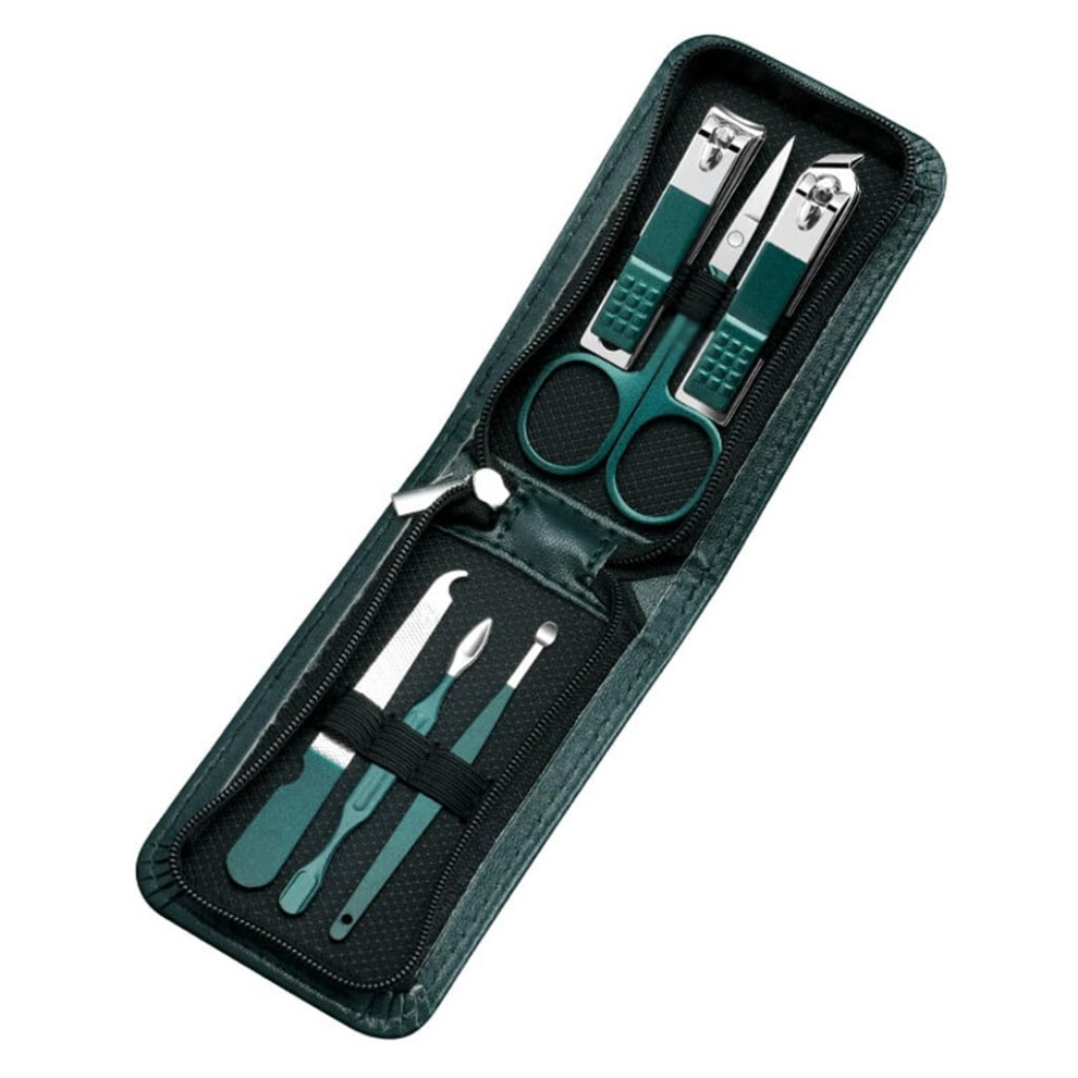 6 Piece Stainless Steel Nail Clipper Set with Ergonomic Grip for Manicure Pedicure