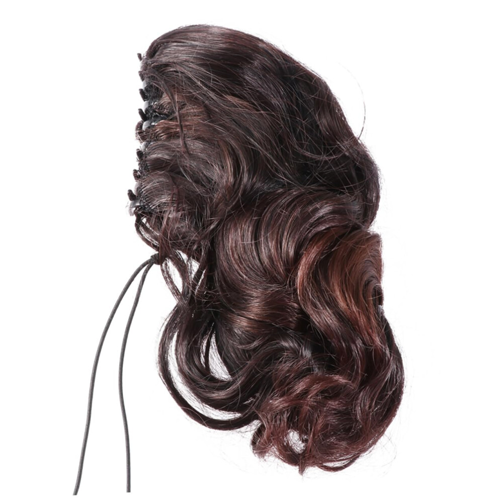 Unisex Clip In Short Wavy Ponytail Hair Extension Curly Synthetic Claw Clip Hairpiece For Women