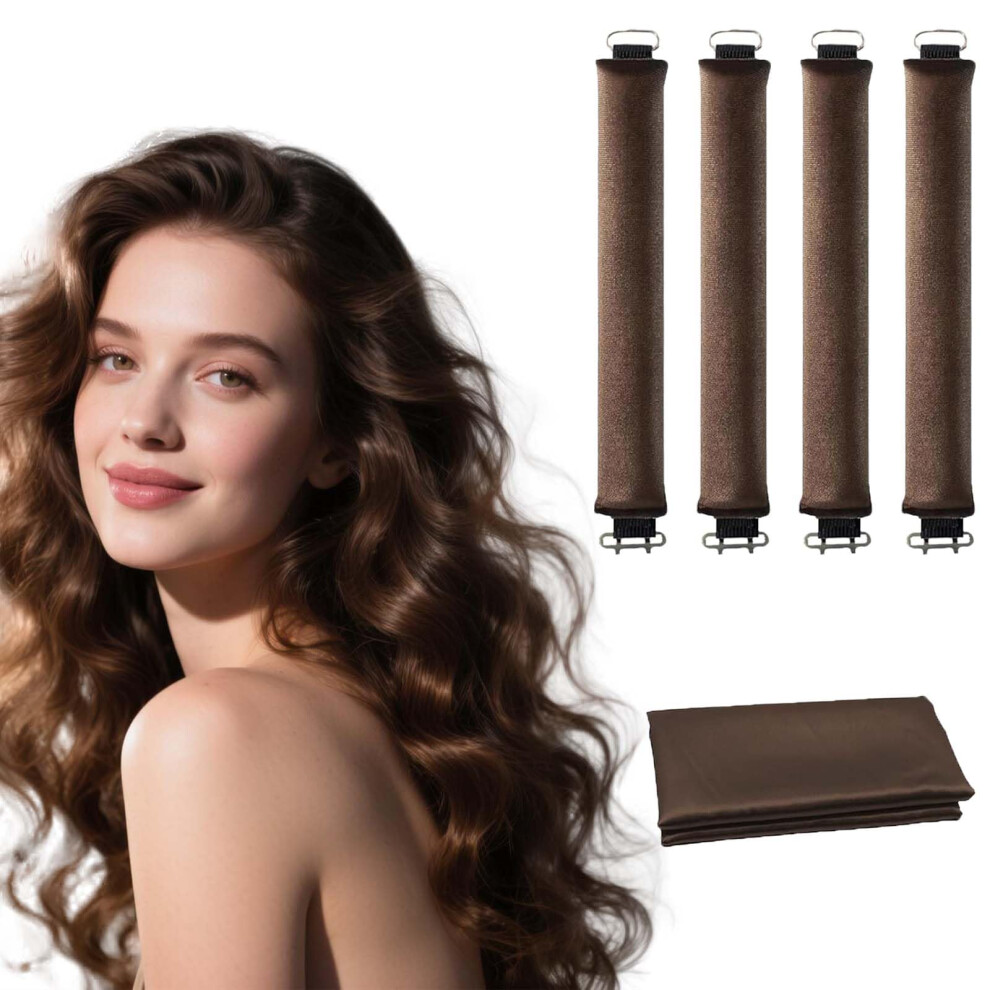 Heatless Hair Curlers with Satin Scarf, Velvet No Heat Curling Rods for Overnight Long Hair Styling