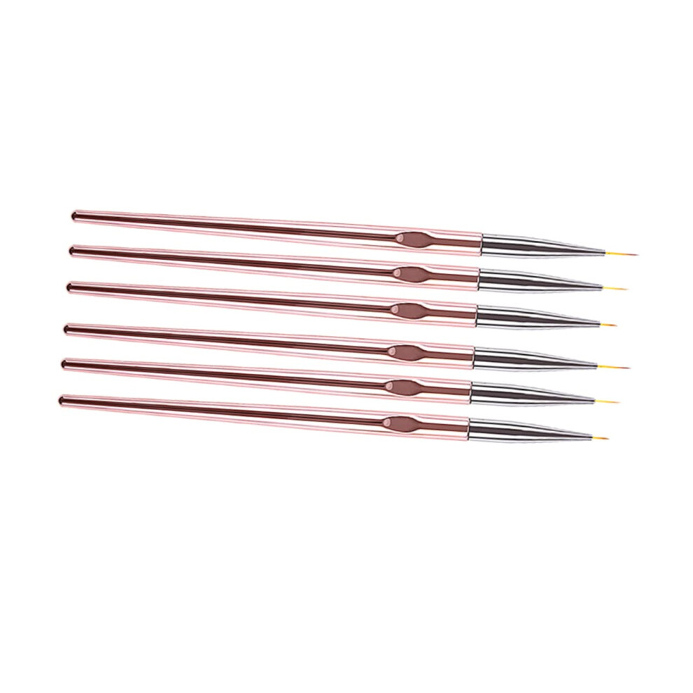 Pink Professional Nail Art Liner Brush Set For Fine Line Manicure And Detailed Nail Drawing