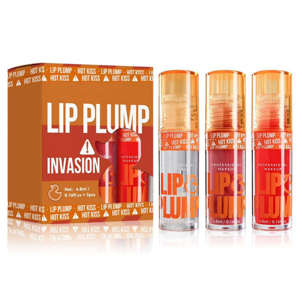 Vegan Lip Plumping Gloss Set with Hydrating Lip Oil for Fuller Lips and LongLasting Shine