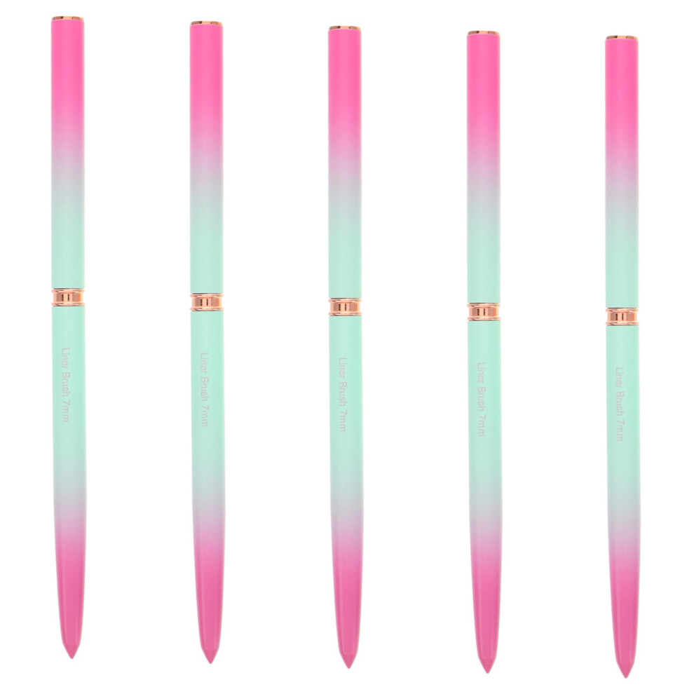 5Pcs Gel Nail Art Brush Set Metallic Gradient Fine Tip Liner Tools for Detailed Designs