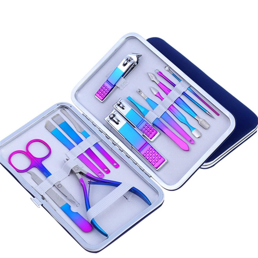 Manicure Kit Stainless Steel Nail Clippers Set for Precise Trimming Pedicure Grooming Multicolor