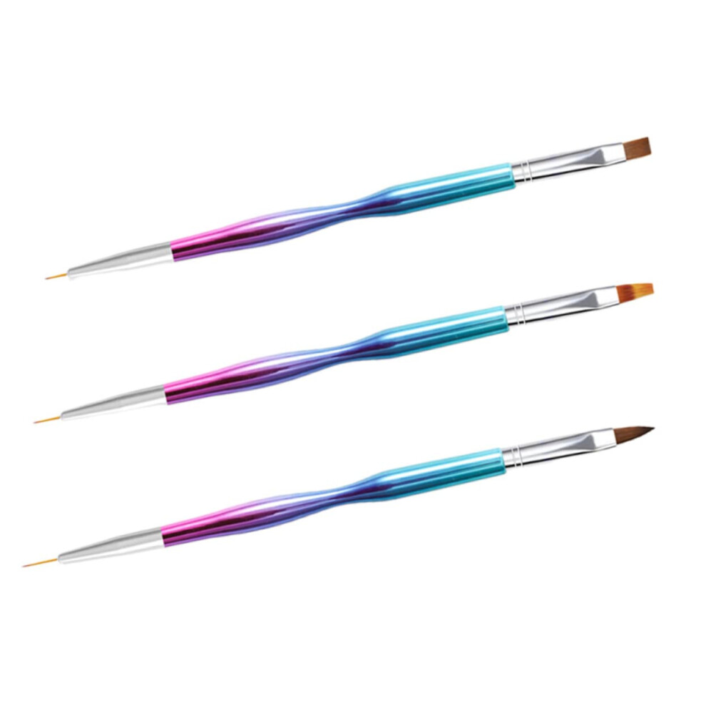 3pcs DualHead Nail Art Brushes Pen for Professional Manicure and Precise Salon or Home Designs