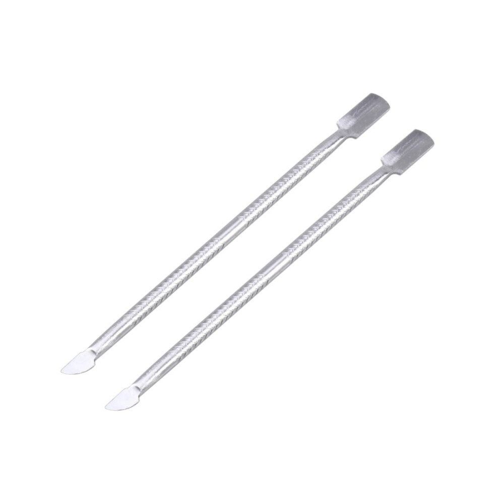2Pcs Stainless Steel DualEnd Cuticle Pusher and Remover Kit for Professional Manicure Care