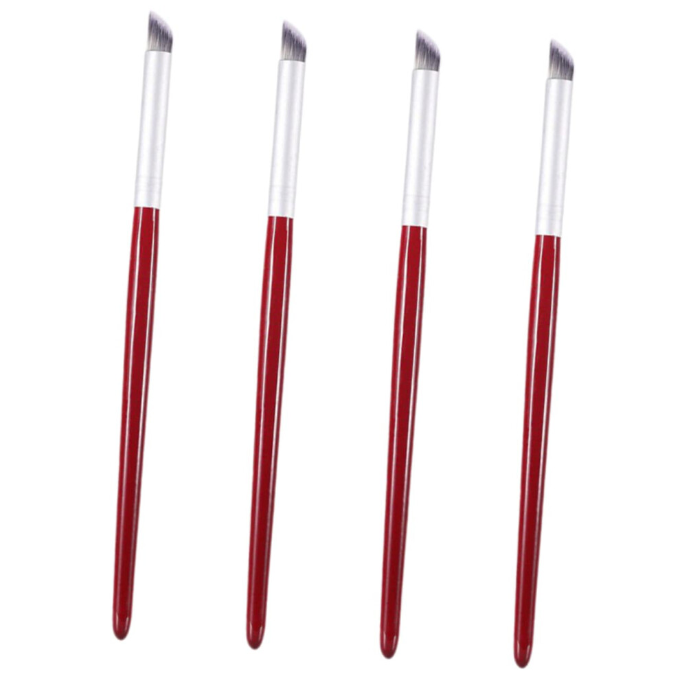 4pcs Gel Nail Art Brush Set for Precision Detail Painting and Manicure Cleaning