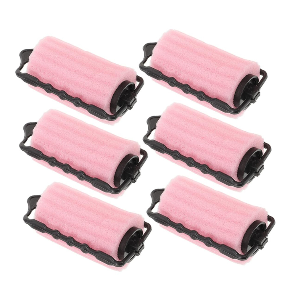 6pcs No Heat Hair Curlers Soft Sponge Rollers for Long Hair Overnight Styling Comfort