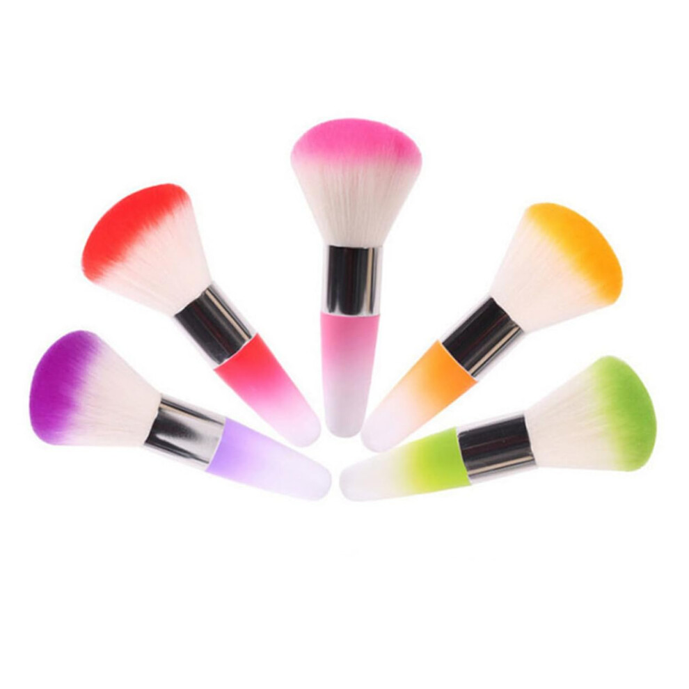 Nail Dust Brush and Makeup Powder Brush Set Dual Use LowShedding Bristles for Salon and Home