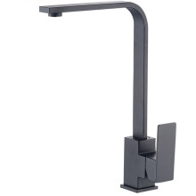 Robinet de cuisine élégant en laiton massif, style minimaliste épuré, bec pivotant à 360 pour eau chaude et froide, levier unique pour une
