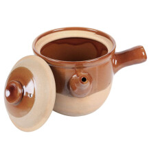 3L Claypot Casserole with Lid HalfGlazed Earthenware Pot for Slow Simmer and Stew Cooking